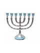 Small Gold Metal 7 Branch Menorah with 12 Tribes... | 7 Branch Menorah