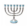 Small Gold Metal 7 Branch Menorah with 12 Tribes... | 7 Branch Menorah