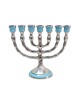 Small Aluminum Seven Branch Menorah Decorated wi... | 7 Branch Menorah