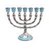 Small Aluminum Seven Branch Menorah Decorated wi... | 7 Branch Menorah