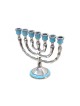 Small Aluminum Seven Branch Menorah Decorated wi... | 7 Branch Menorah