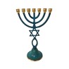 Seven Branch Patina Menorah with Star of David a... | 7 Branch Menorah