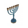 Seven Branch Patina Menorah Decorative with Gold... | 7 Branch Menorah