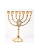 Seven Branch Menorah of Gold Colored Brass with ... | 7 Branch Menorah