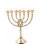 Seven Branch Menorah of Gold Colored Brass with ... | 7 Branch Menorah