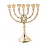 Seven Branch Menorah of Gold Colored Brass with ... | 7 Branch Menorah