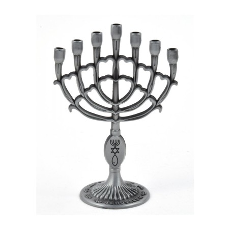 Decorative Mini 7 Branch Menorah with Fis... | Mini Decorative Menorah