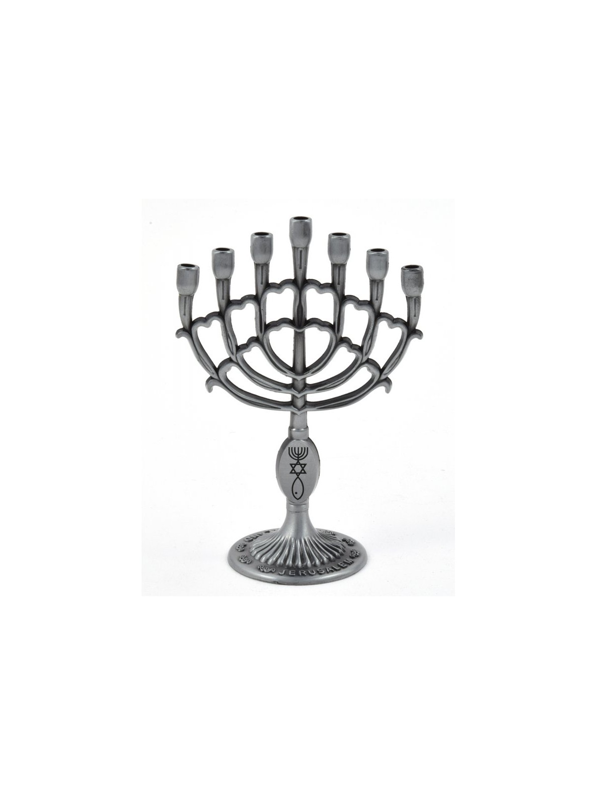 Decorative Mini 7 Branch Menorah with Fis... | Mini Decorative Menorah