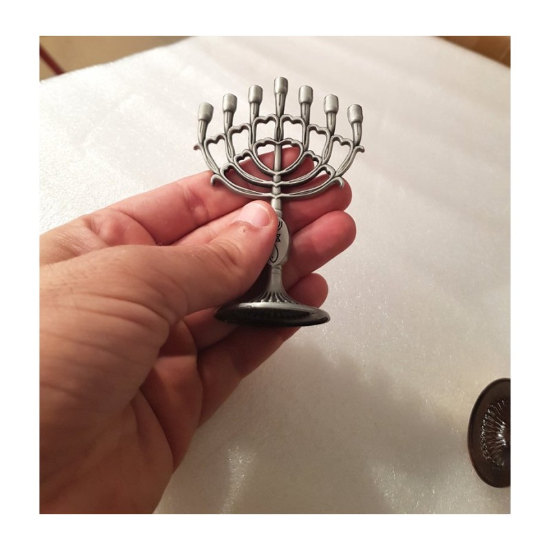 Decorative Mini 7 Branch Menorah with Fis... | Mini Decorative Menorah