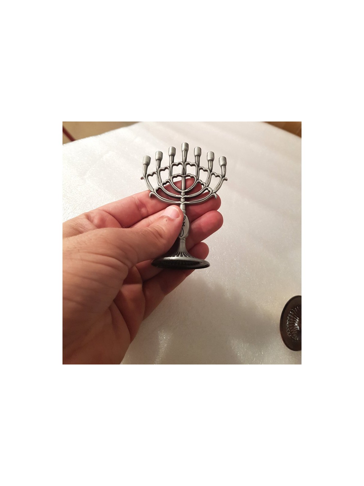 Decorative Mini 7 Branch Menorah with Fis... | Mini Decorative Menorah