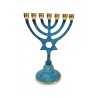 Small Seven Branch Menorah with Star of David on... | 7 Branch Menorah