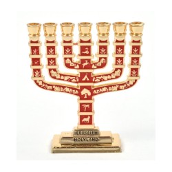 Miniature 7 Branch Menorah with Judaic Sy... | Mini Decorative Menorah