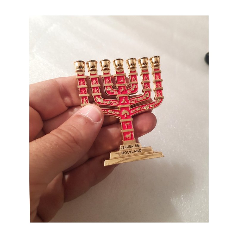 Miniature 7 Branch Menorah with Judaic Sy... | Mini Decorative Menorah
