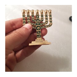 Miniature 7 Branch Menorah with Judaic Sy... | Mini Decorative Menorah