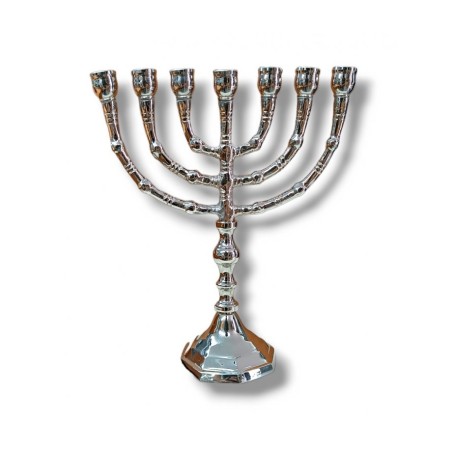 Small Nickel Seven Branch Menorah 8 Inches | 7 Branch Menorah