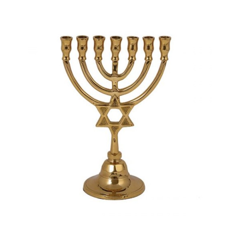 Yair Emanuel Seven Branch Bronze Menorah with St... | 7 Branch Menorah