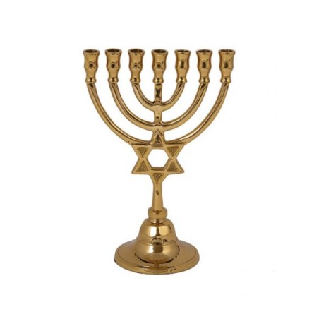 Yair Emanuel Seven Branch Bronze Menorah with St... | 7 Branch Menorah