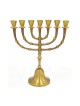 Seven Branch Menorah Dark Colored Gold Brass wit... | 7 Branch Menorah