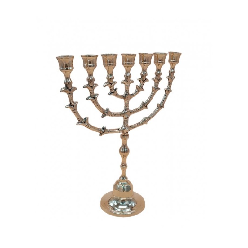 Seven Branch Decorative Menorah Gleaming Gold Br... | 7 Branch Menorah