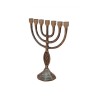 Small Seven Branch Menorah Fish Design Brass Ant... | 7 Branch Menorah