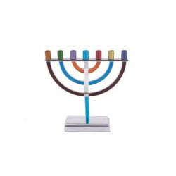 Yair Emanuel Small Seven Branch Menorah Colorful... | 7 Branch Menorah