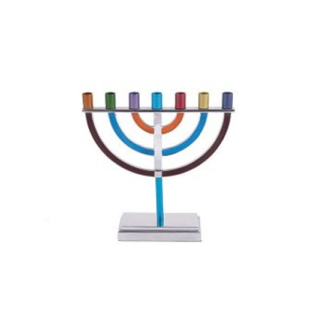 Yair Emanuel Small Seven Branch Menorah Colorful... | 7 Branch Menorah