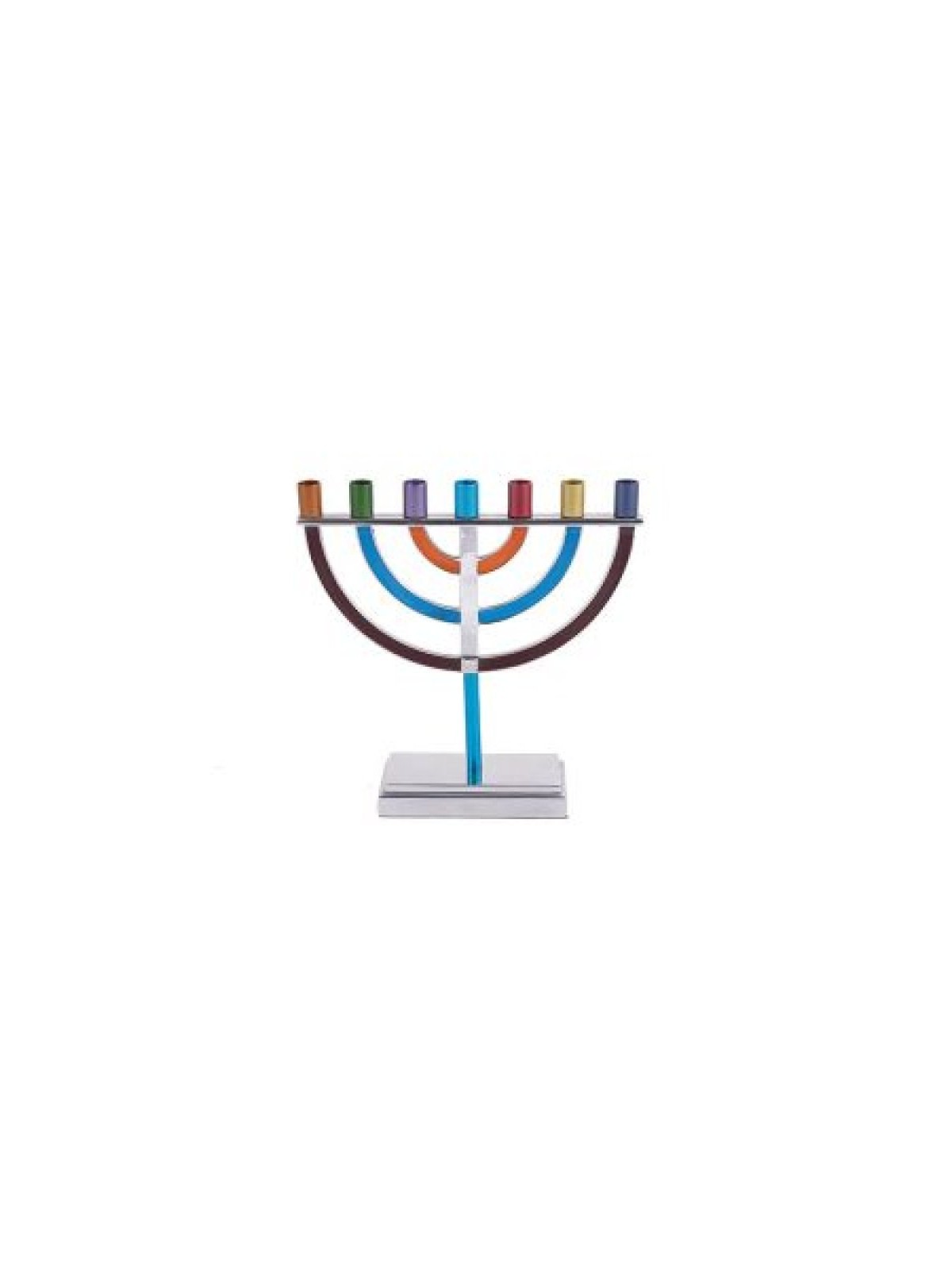 Yair Emanuel Small Seven Branch Menorah Colorful... | 7 Branch Menorah