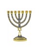 Messianic Seal Gold Tone Seven Branch Menorah Gr... | 7 Branch Menorah