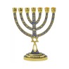 Messianic Seal Gold Tone Seven Branch Menorah Gr... | 7 Branch Menorah