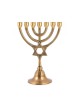 7 Branch Brass Menorah with Star of David on Ste... | 7 Branch Menorah