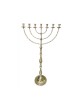Extra Large Seven Branch Menorah on Stem Gold Br... | 7 Branch Menorah