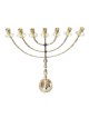 Extra Large Seven Branch Menorah on Stem Gold Br... | 7 Branch Menorah