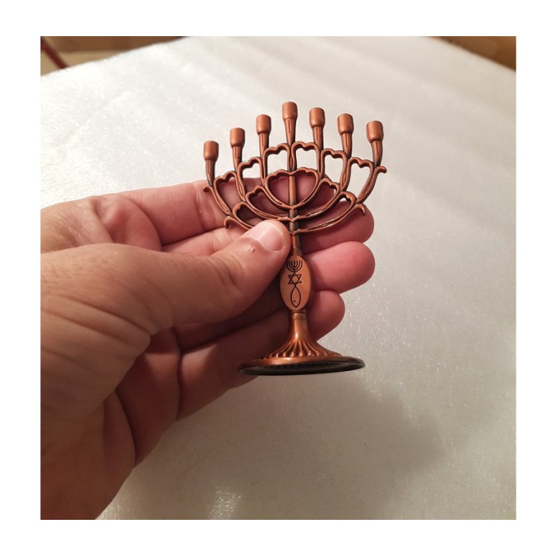 Decorative Mini 7 Branch Menorah with Fis... | Mini Decorative Menorah