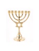 Small 7 Branch Menorah Gleaming Gold Brass with ... | 7 Branch Menorah