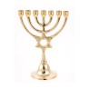 Small 7 Branch Menorah Gleaming Gold Brass with ... | 7 Branch Menorah