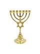 Small 7 Branch Menorah Gleaming Gold Brass with ... | 7 Branch Menorah