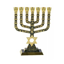 7 Branch Menorah Jerusalem Judaic Images Star of... | 7 Branch Menorah