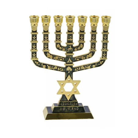 7 Branch Menorah Jerusalem Judaic Images Star of... | 7 Branch Menorah