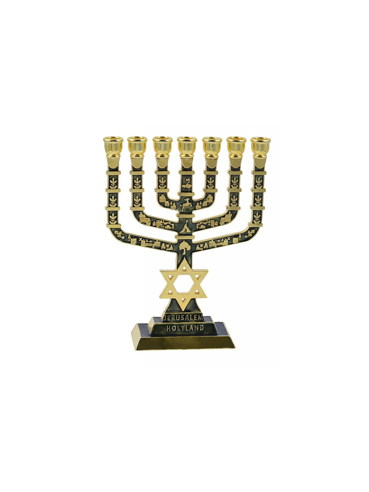 7 Branch Menorah Jerusalem Judaic Images Star of... | 7 Branch Menorah