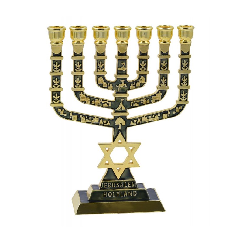 7 Branch Menorah Jerusalem Judaic Images Star of... | 7 Branch Menorah