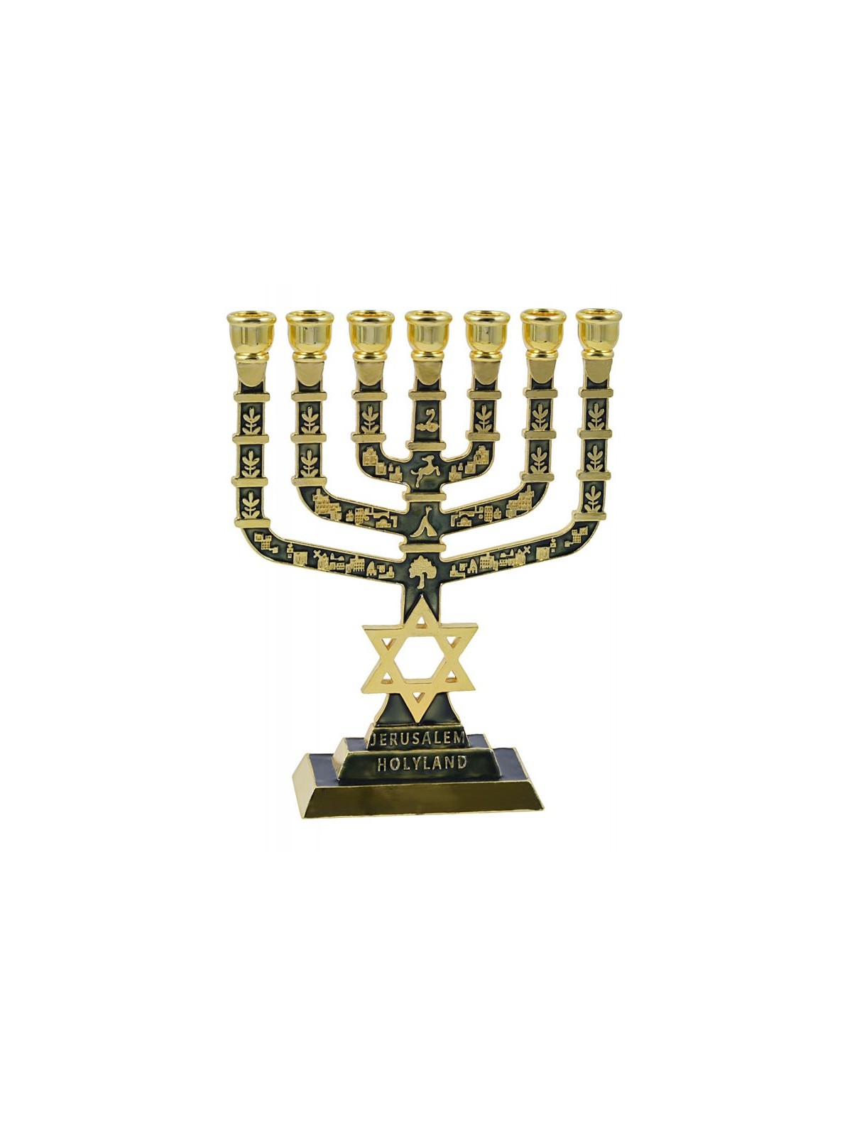 7 Branch Menorah Jerusalem Judaic Images Star of... | 7 Branch Menorah