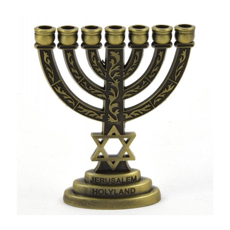 Decorative Miniature 7 Branch Menorah wit... | Mini Decorative Menorah