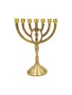 7 Branch Menorah with Grafted In Design Dark Gol... | 7 Branch Menorah