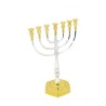 Medium Size Seven Branch Gold Brass Menorah Smoo... | 7 Branch Menorah