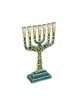 Seven Branch Menorah Jerusalem Design in Blue Pa... | 7 Branch Menorah