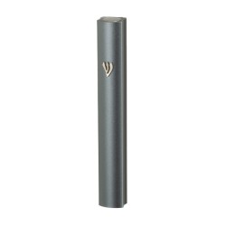 Aluminum Mezuzah Case with Side Channel Dark Gray | Aluminium Mezuzah