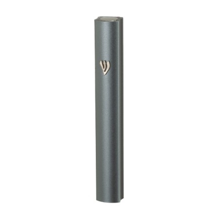 Aluminum Mezuzah Case with Side Channel Dark Gray | Aluminium Mezuzah