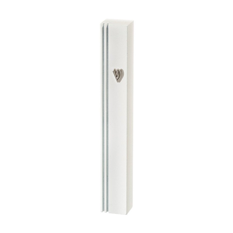 White Aluminum Mezuzah Case with Side Channel I... | Aluminium Mezuzah