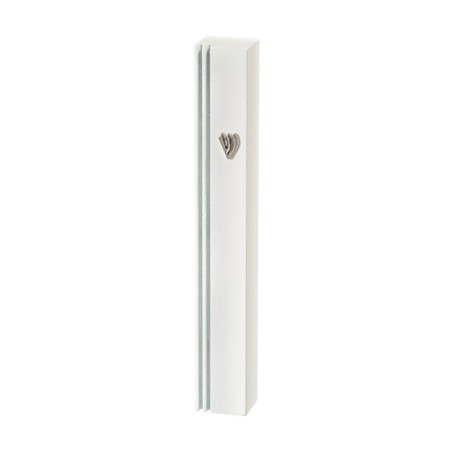 White Aluminum Mezuzah Case with Side Channel I... | Aluminium Mezuzah