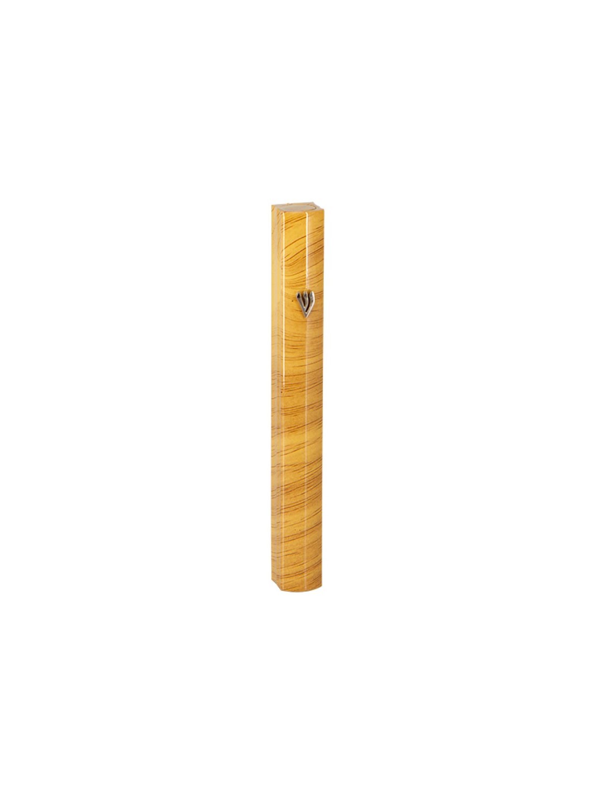 Light Brown Grained Aluminum Mezuzah Case Side ... | Aluminium Mezuzah